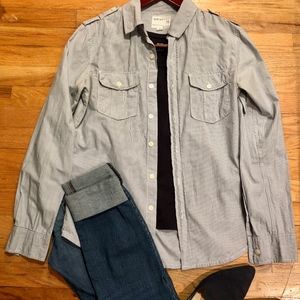 Warp & Weft Button-Down Striped Shirt